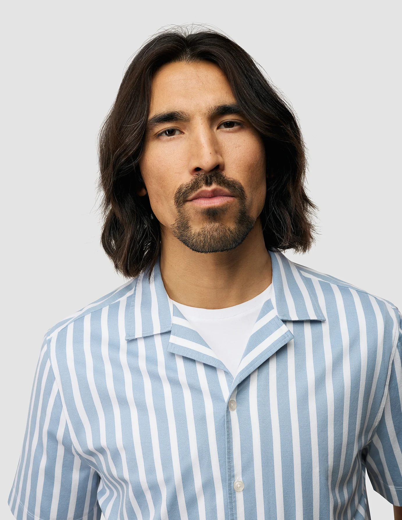Bowling Short Sleeve Shirt Bold Stripes Light Blue - Image 5