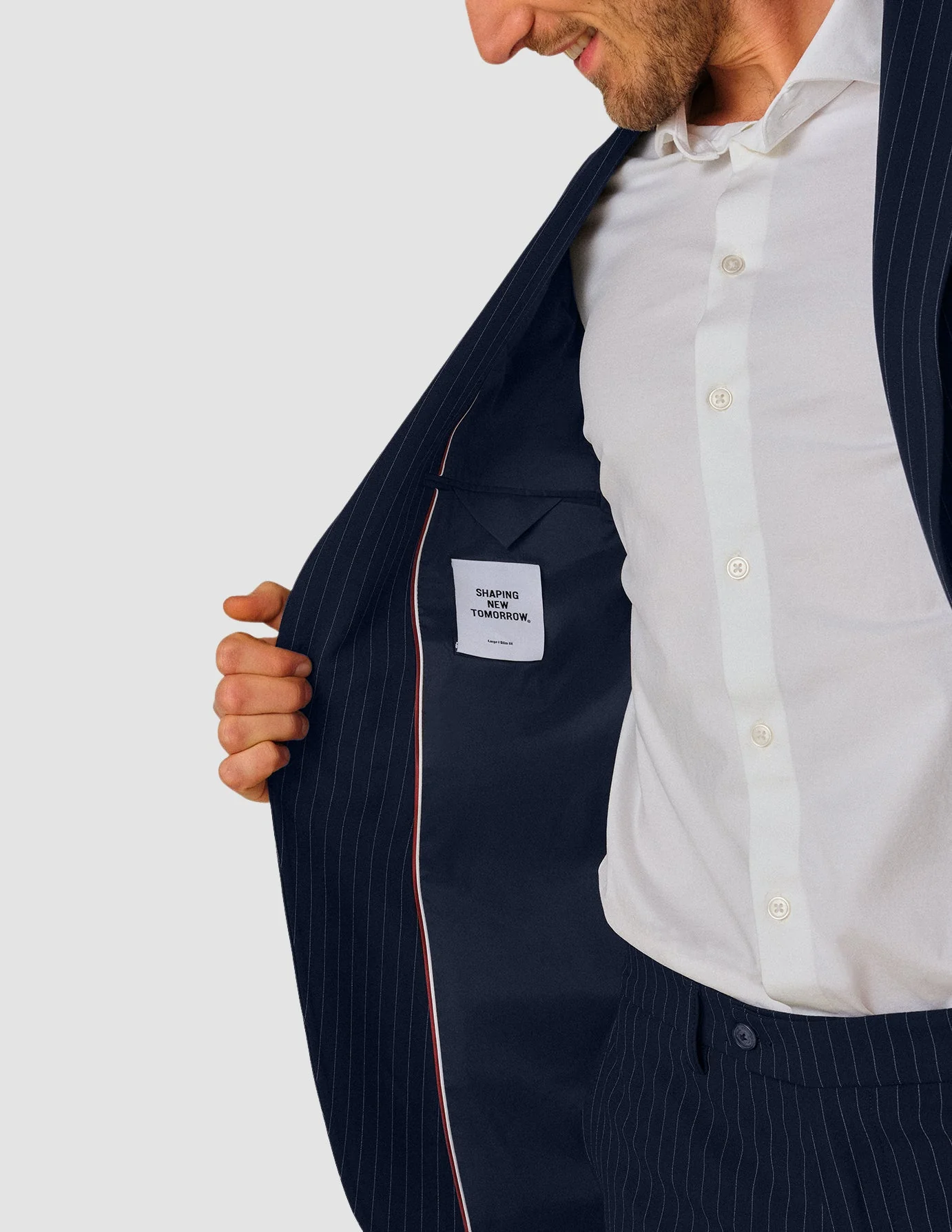 Essential Blazer Slim Navy Pinstripe - Image 6