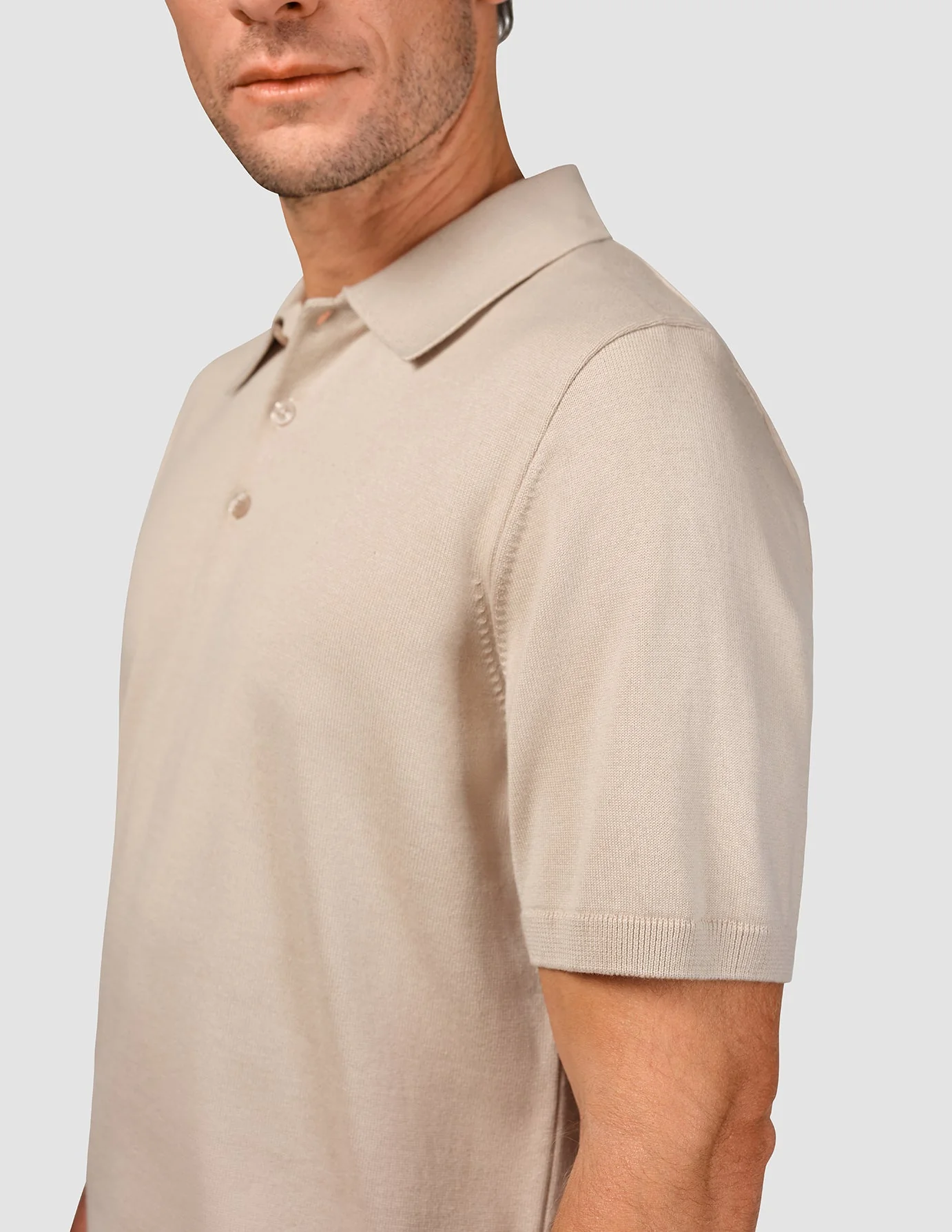 Everyday Knit Short Sleeve Polo Birchwood - Image 6