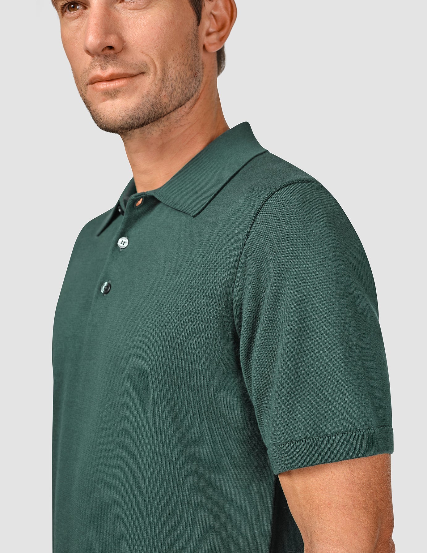 Everyday Knit Short Sleeve Polo Shadow Green - Image 6