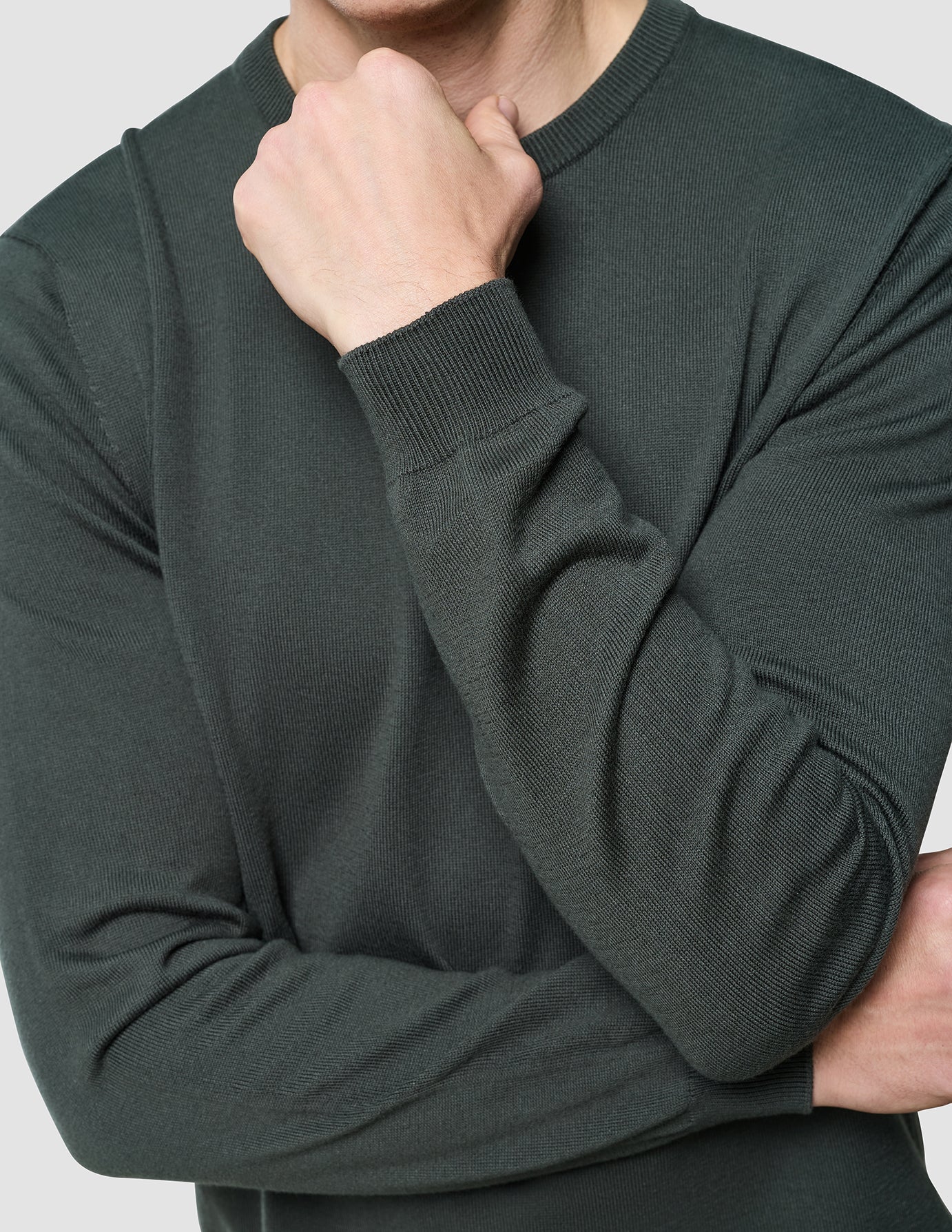 Seamless Core Knit Crewneck Green Night - Image 5