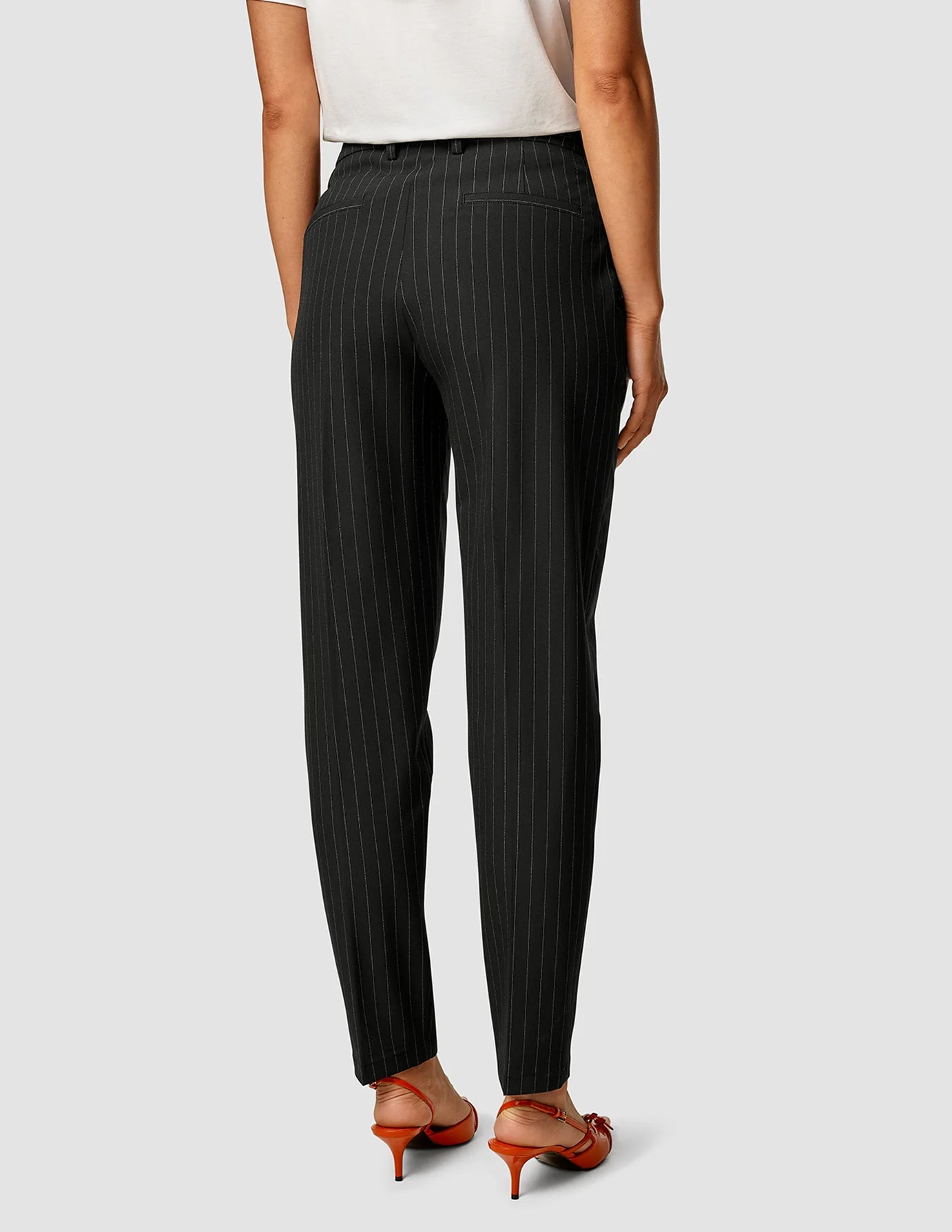 Essential Pants Tapered Black Silver Pinstripe - Image 5