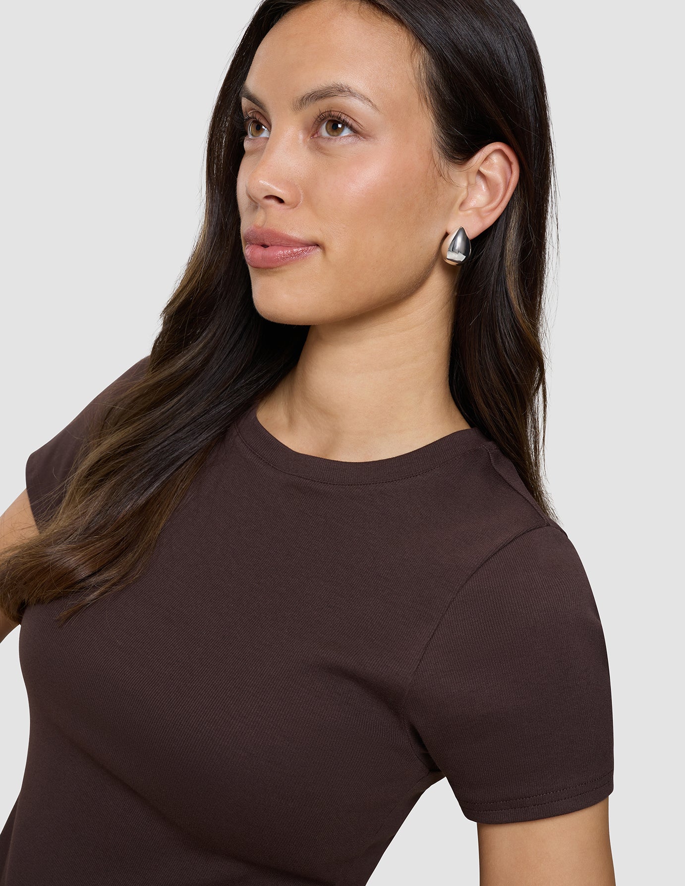 Women's Rib T-Shirt Espresso - Image 4